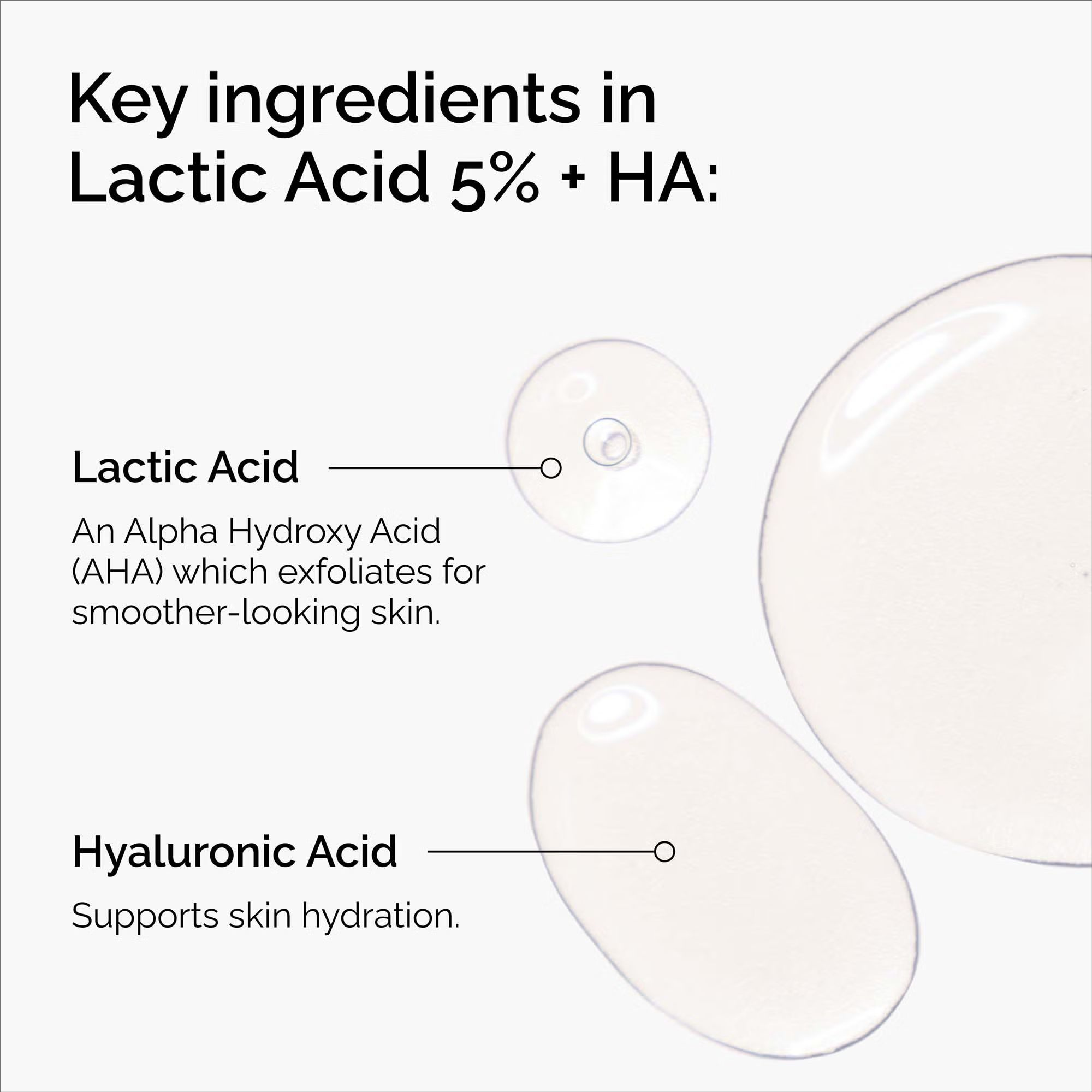 乳酸5% + HA 2% 30ml フェイスセラムは、穏やか - Luxury Skincare Brands のレビューと価格