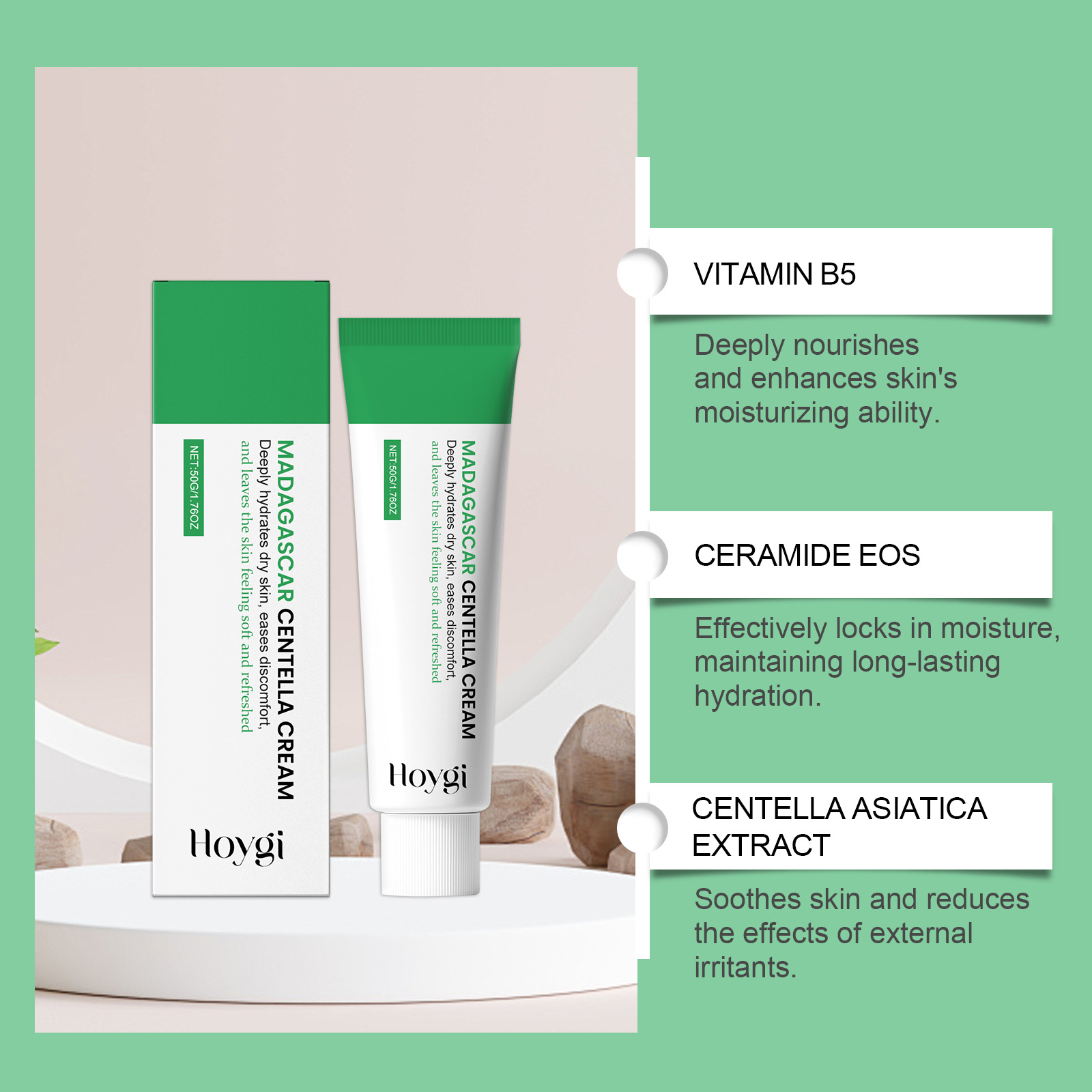 マダガスカル産ツボクサ鎮静クリーム、バリア強化、ダメージ肌の - Luxury Skincare Brands のレビューと価格