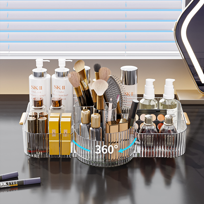 新しい360 °   回転式メイクブラシホルダー コスメ収納 - Luxury Skincare And Makeup Brands のレビューと価格